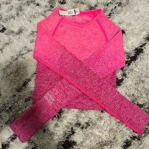 PINK long sleeve crop top